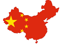 China Kontur und Flagge